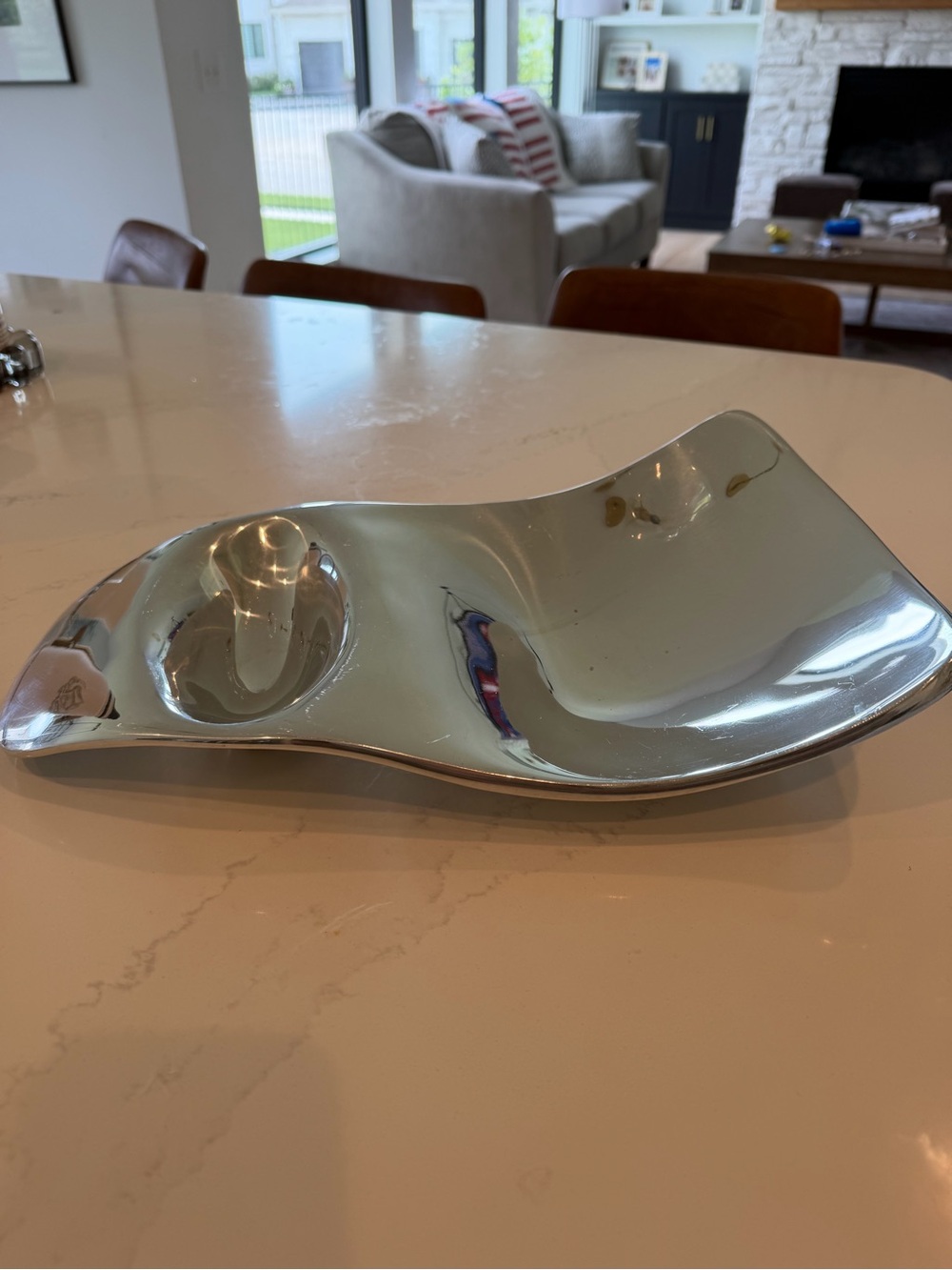 Nambe Silver Wave chips and dip Tray